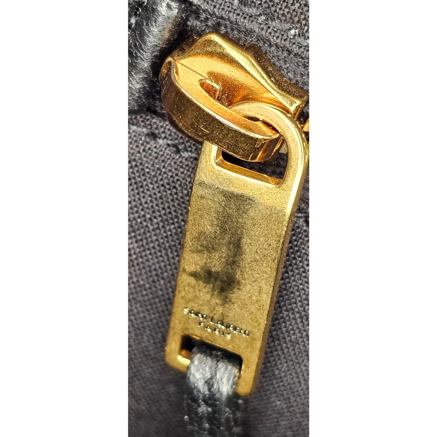 Saint Laurent Rive Gauche tote bag in natural linen and dark brown calfskin leather