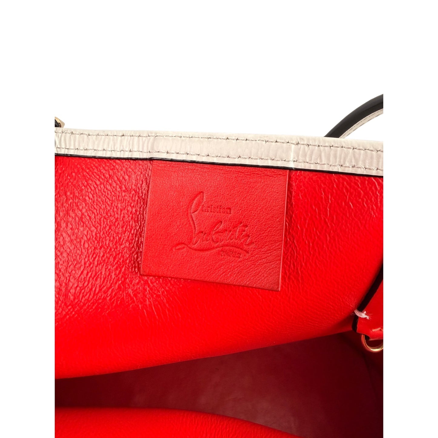 Christian Louboutin Calfskin Degrade Leopard Print Spikes East West Cabata Tote White Multi