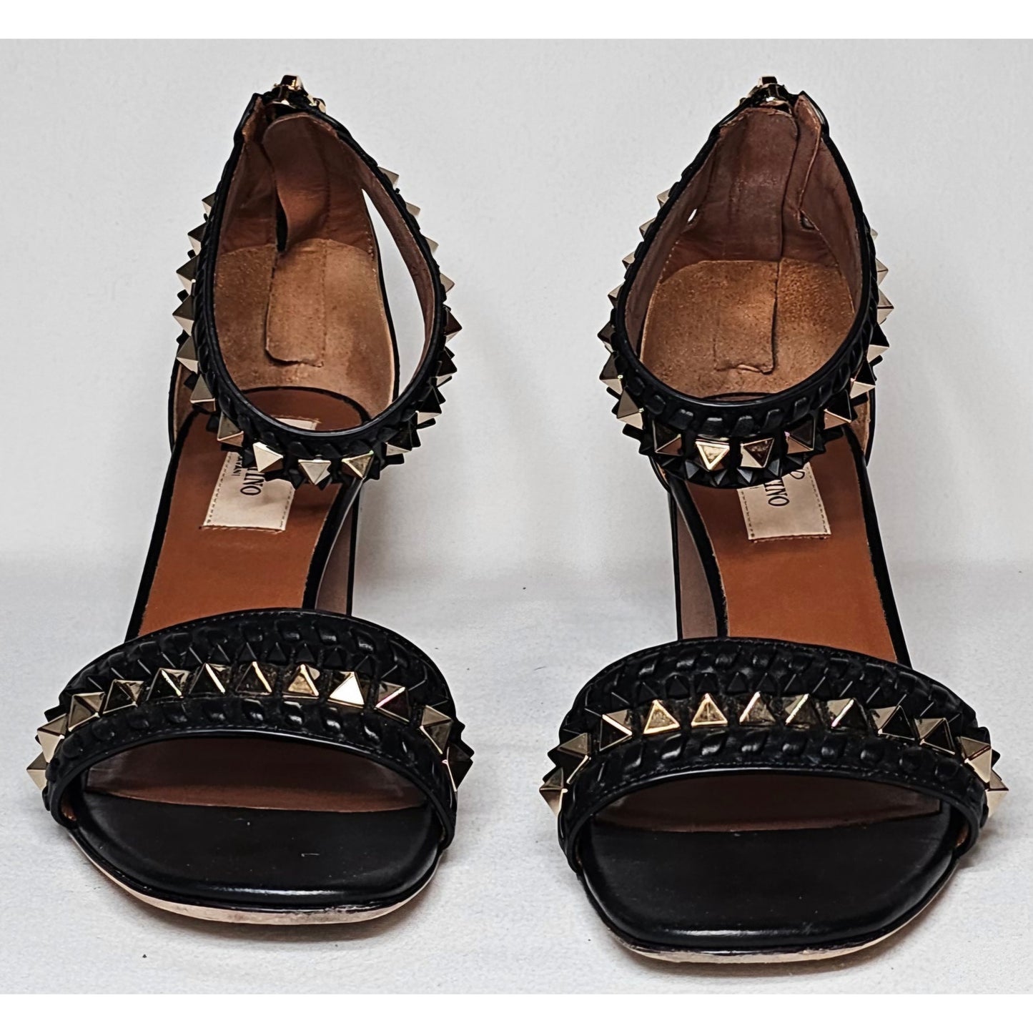 Valentino Garavani Rockstud black leather sandals