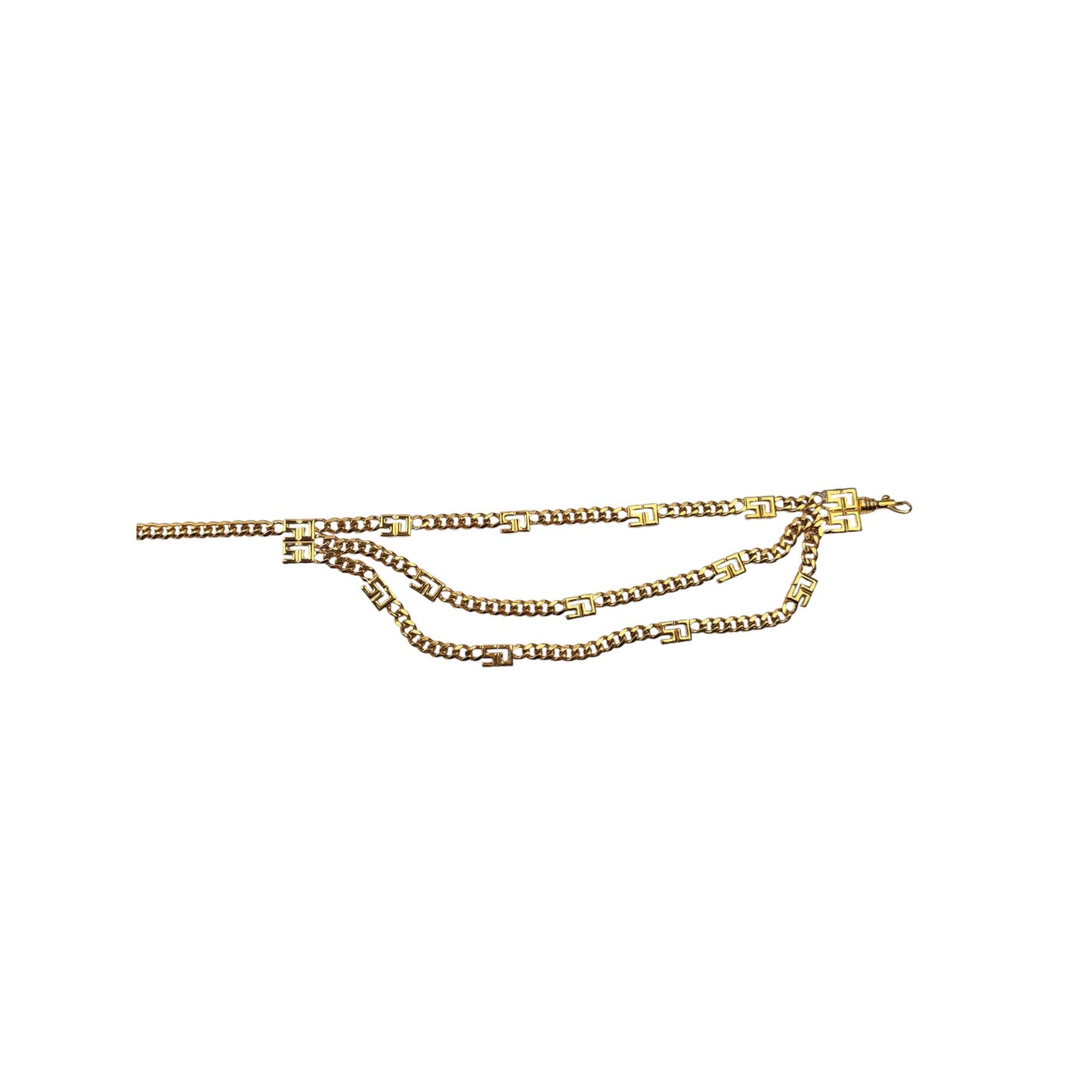 St. John Gold SJ Logo Layered Chain Belt Vintage