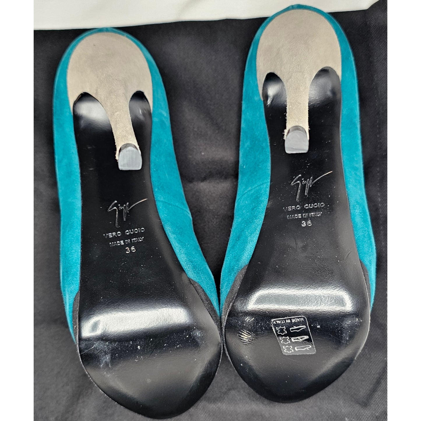 Giuseppe Zanotti Tricolor Suede Nana Platform Pumps.