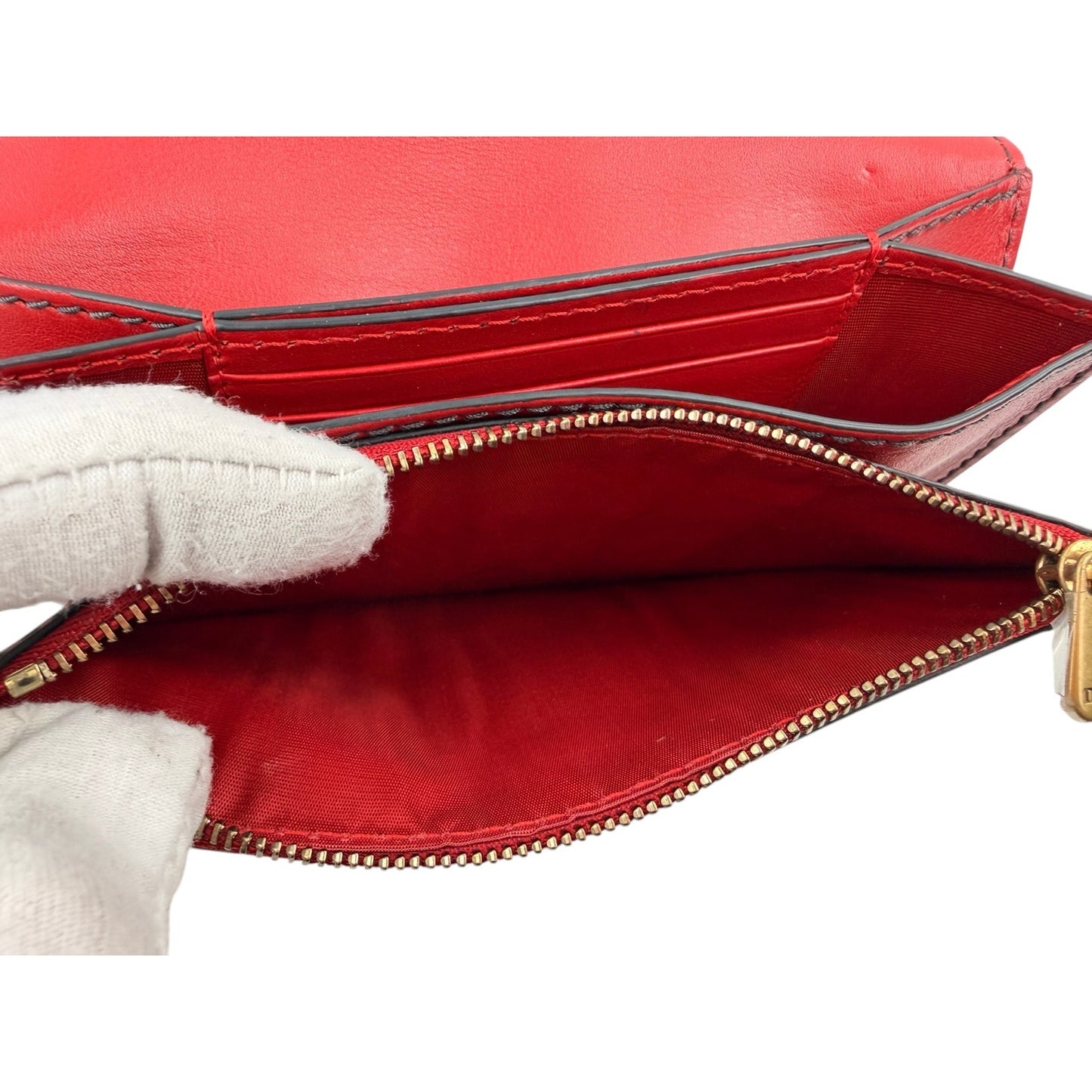 Dior Dioramour Red Clutch with Chained Wristlet