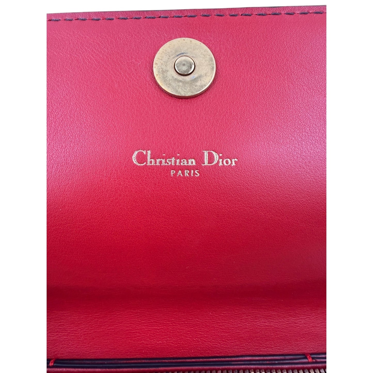 Dior Dioramour Red Clutch with Chained Wristlet
