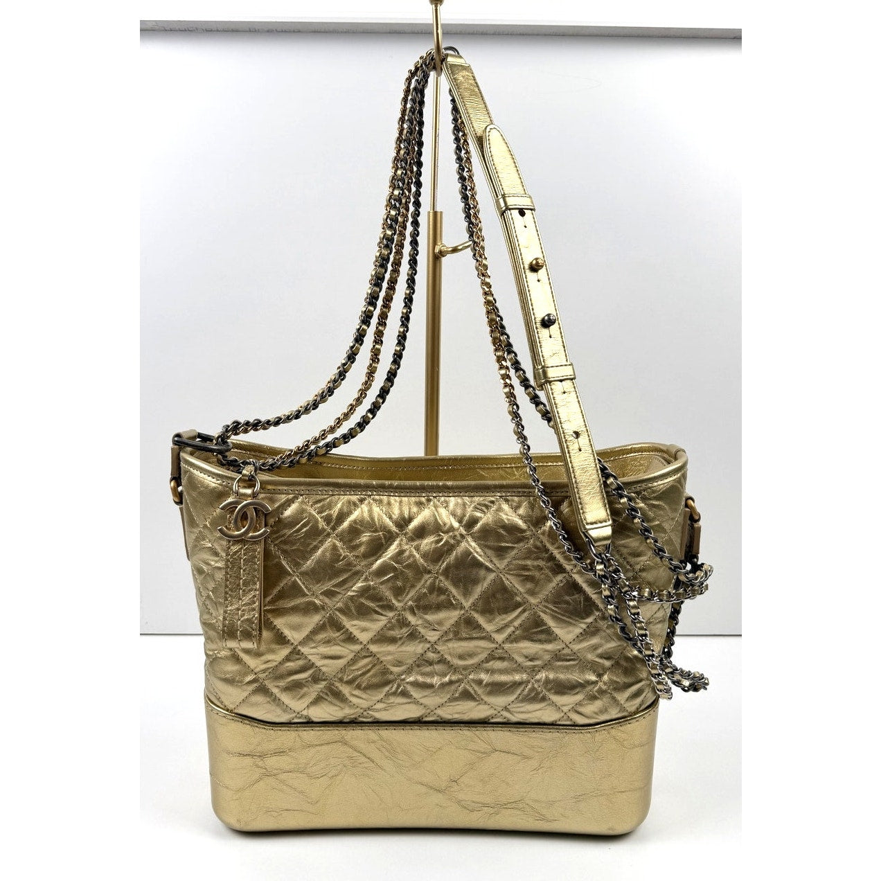 Chanel Gabrielle Gold Aged Calfskin Large Leather Handbag