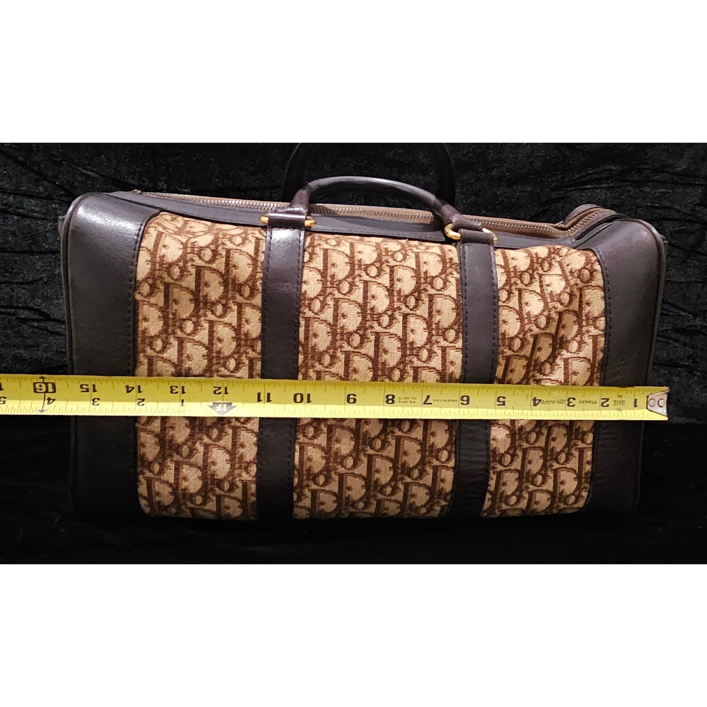 CHRISTIAN DIOR 1960s RARE Early Oblique Monogram Box Travel Bag