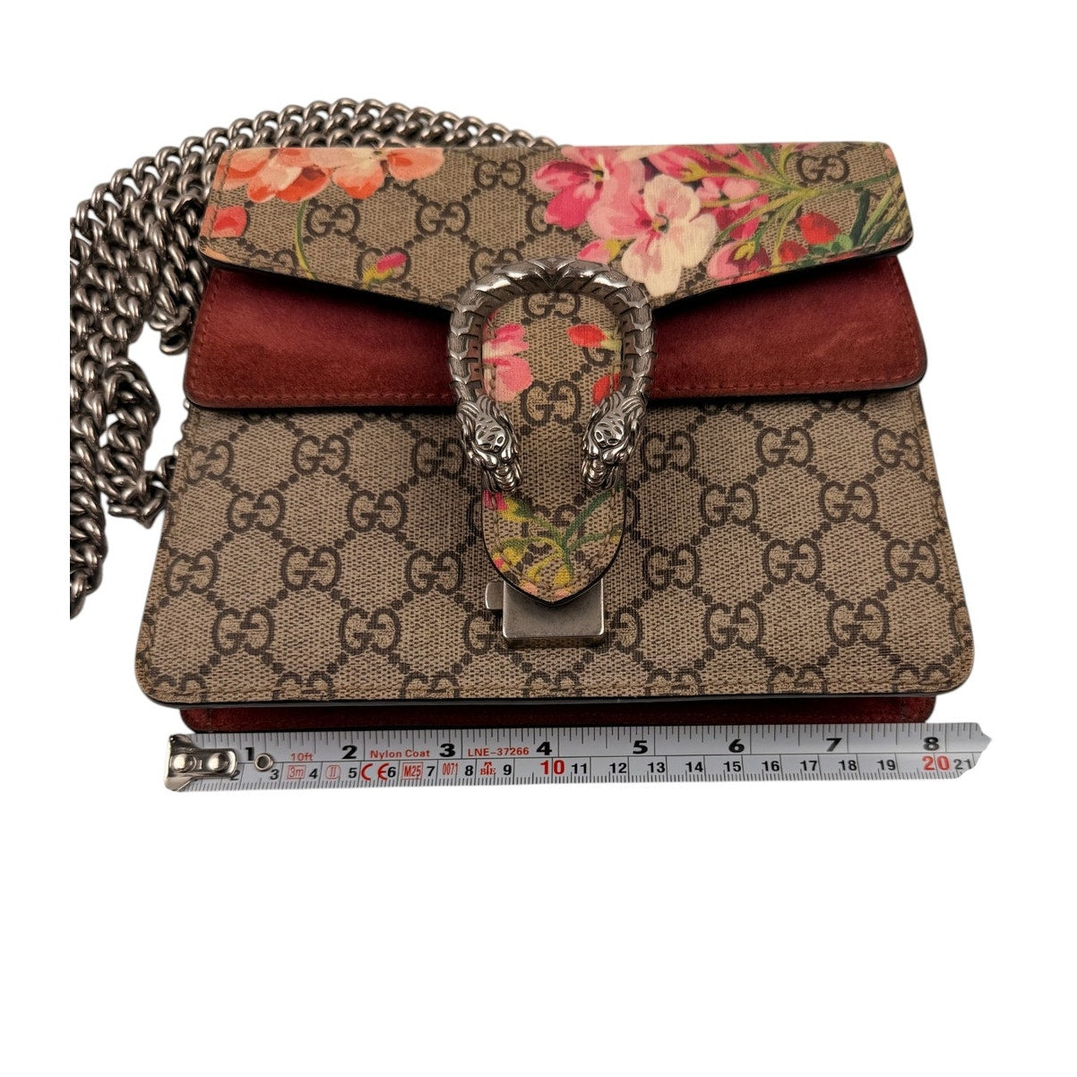 Gucci Beige/Pink GG Blooms Coated Canvas Mini Dionysus Bag
