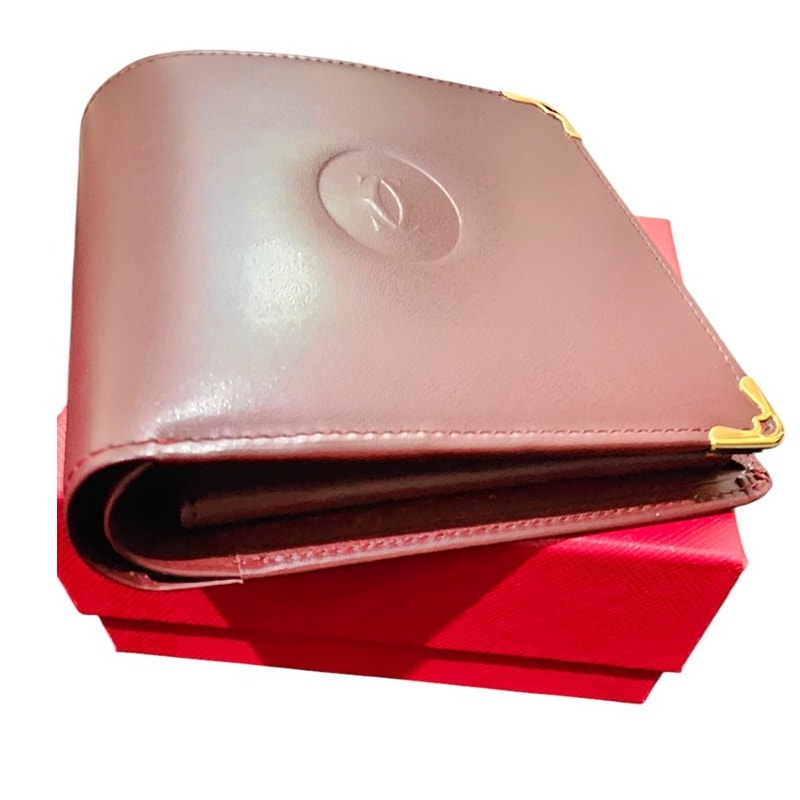 Cartier Bifold Wallet Vintage Must de Cartier Bordeaux