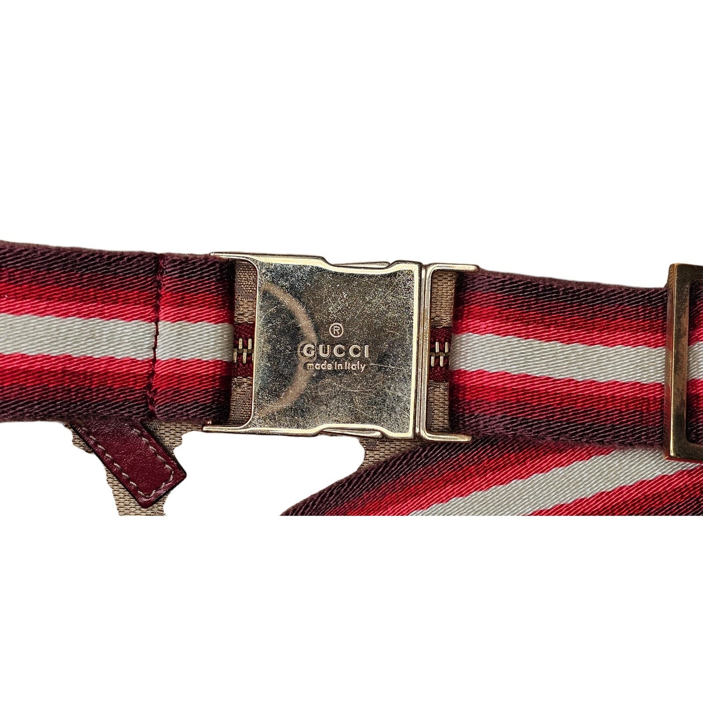 Gucci Pre-Owned GG Canvas & Leather Double Pocket Belt Bag