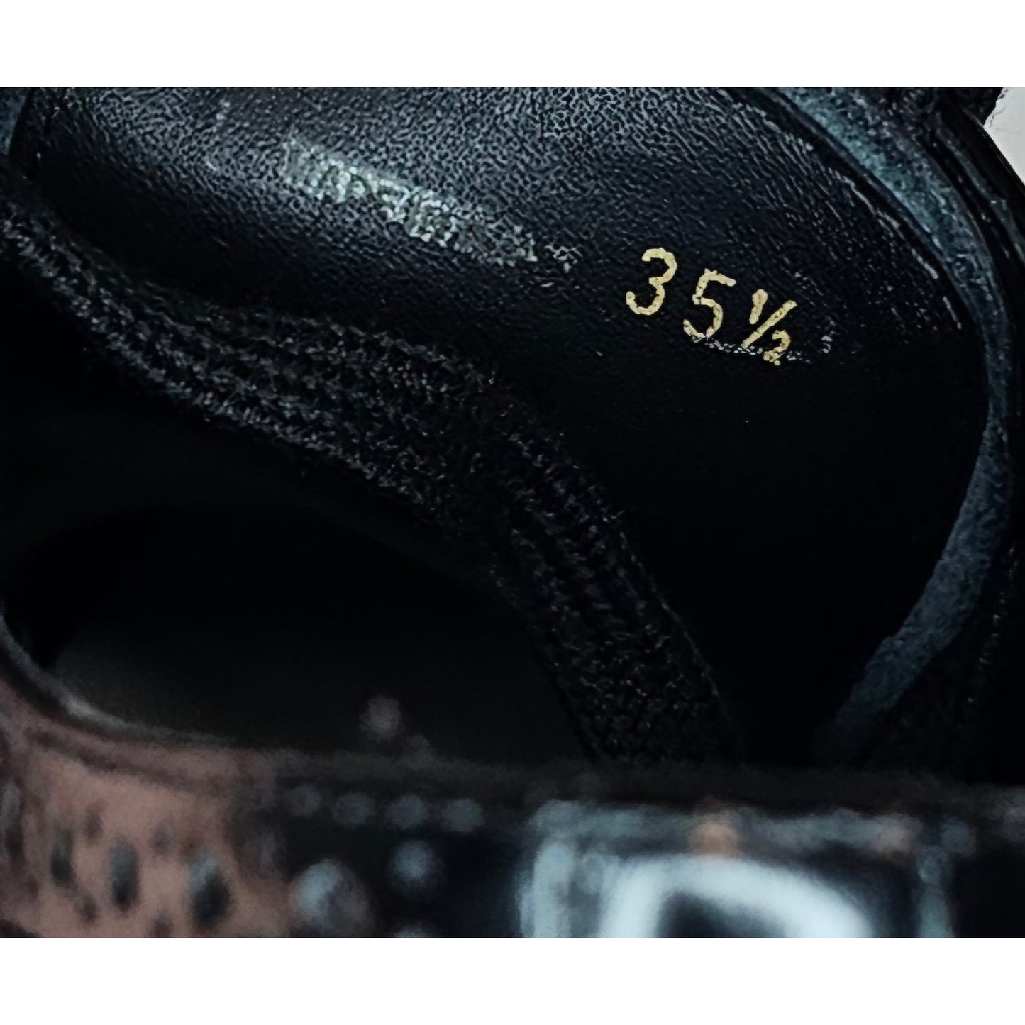 Authentic Prada Black Leather Lasercut Accents Oxford Platform Shoes Size 35.5