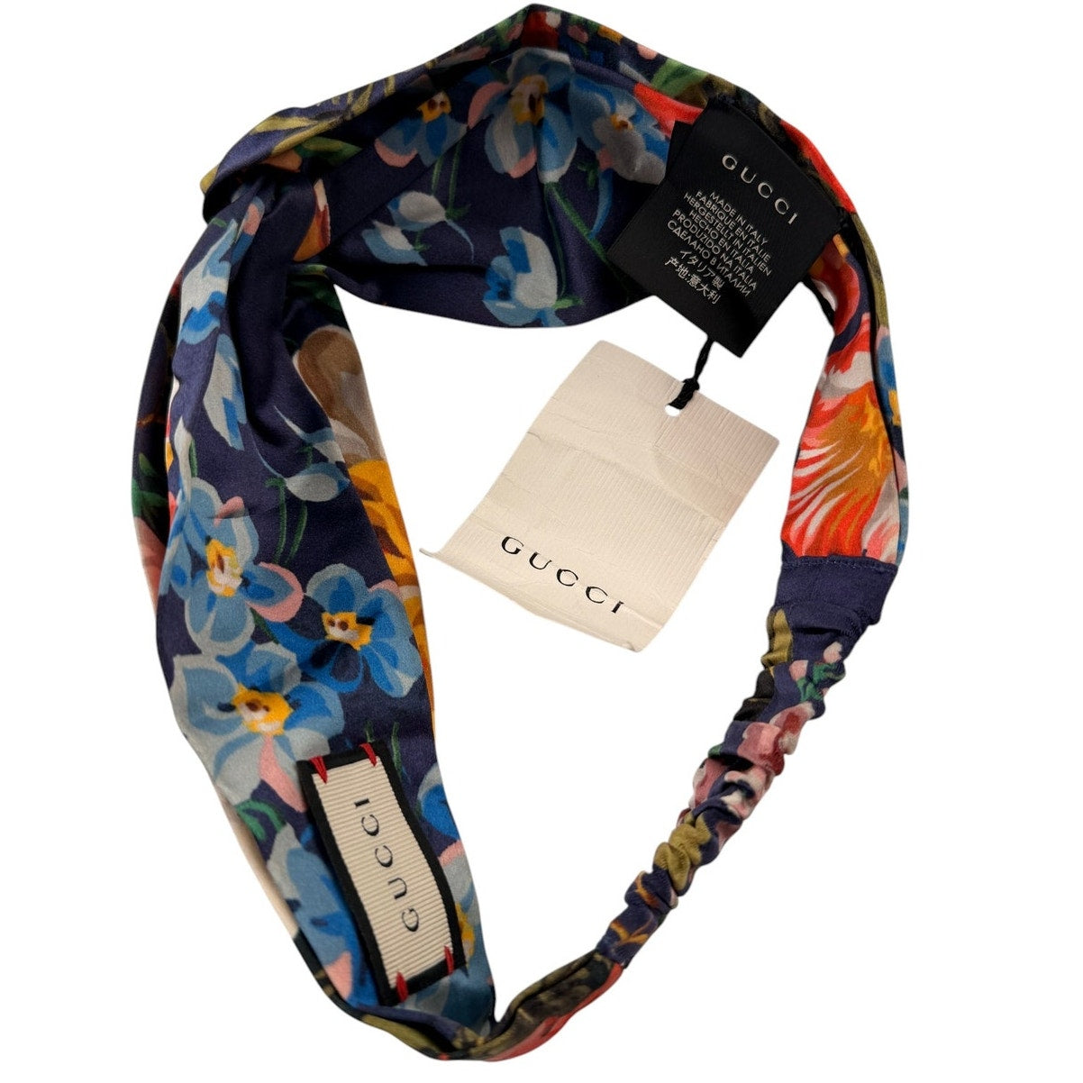 Gucci Silk Flora/Blooms Headband NWT Blue
