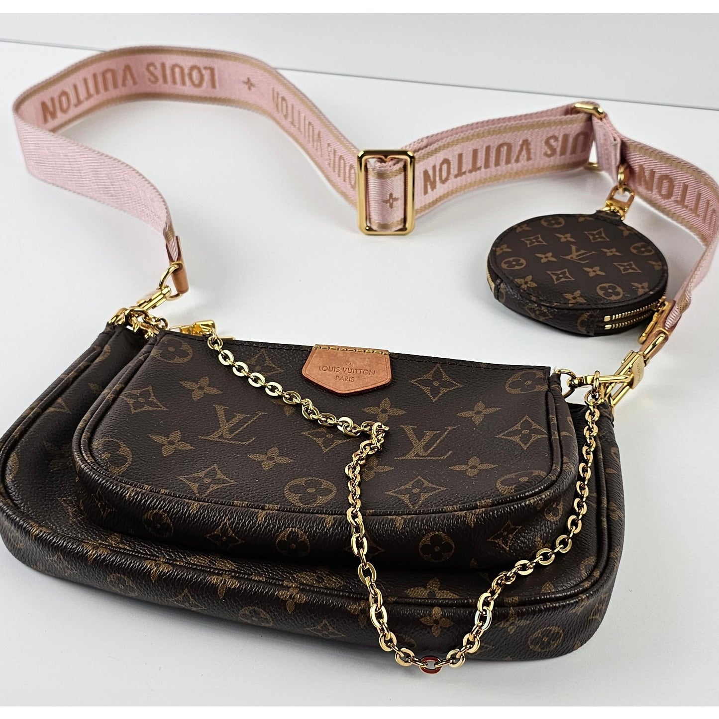 Louis Vuitton  Monogram Multi Pochette Accessories Rose Clair