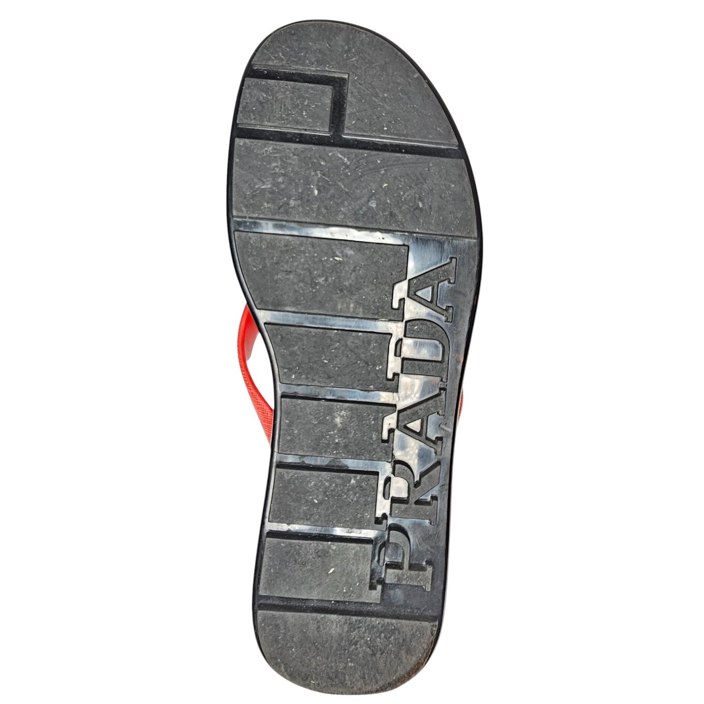 Prada Men's Sport Black & Red Rubber Thong Flip Flops