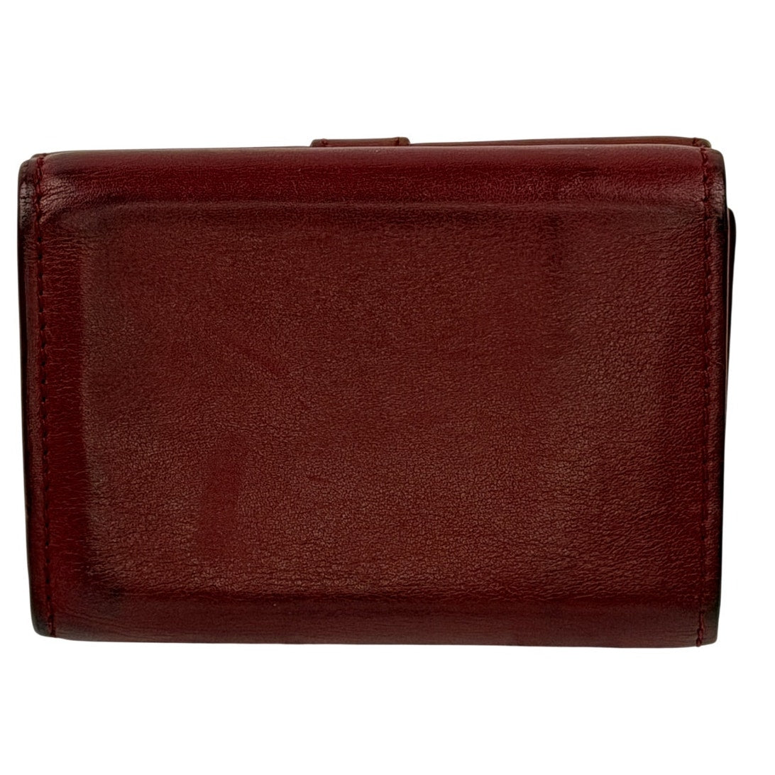 Saint Laurent Fold Pursee Tiny Compact Wallet YSL Bordeaux Leather