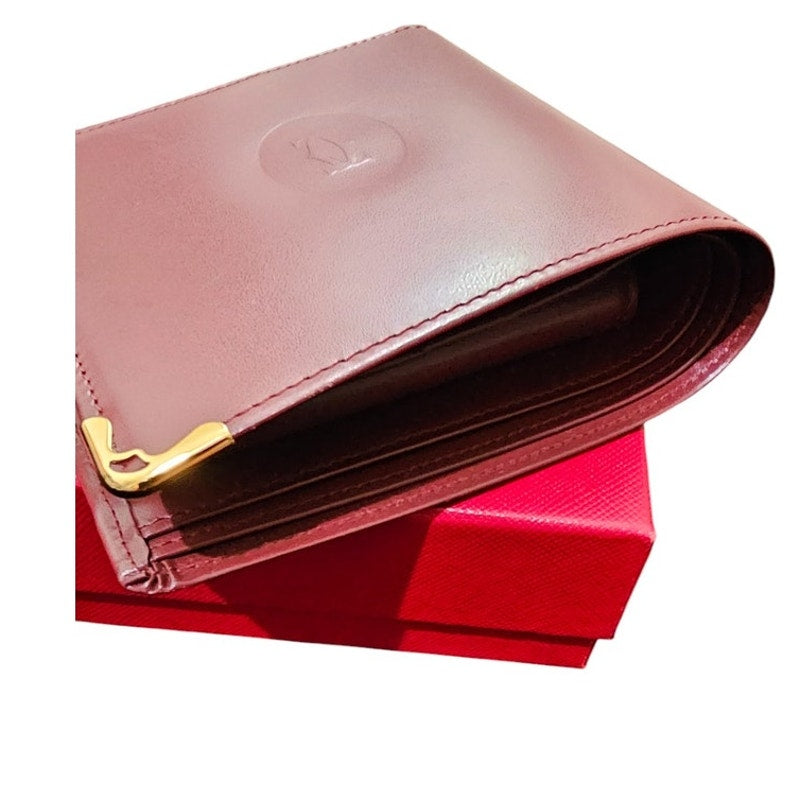 Cartier Bifold Wallet Vintage Must de Cartier Bordeaux