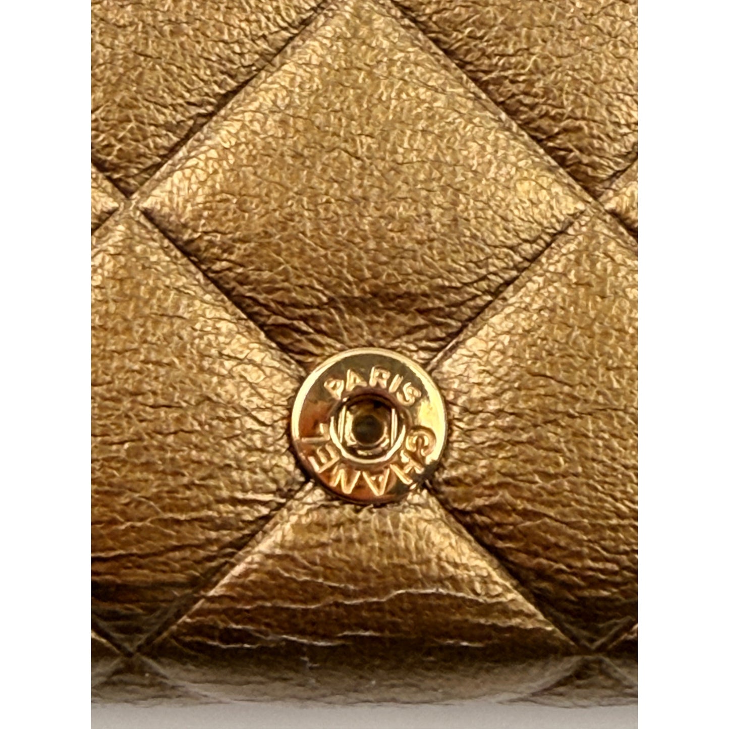 CHANEL Coco Mark Gold Matelasse Flap Wallet