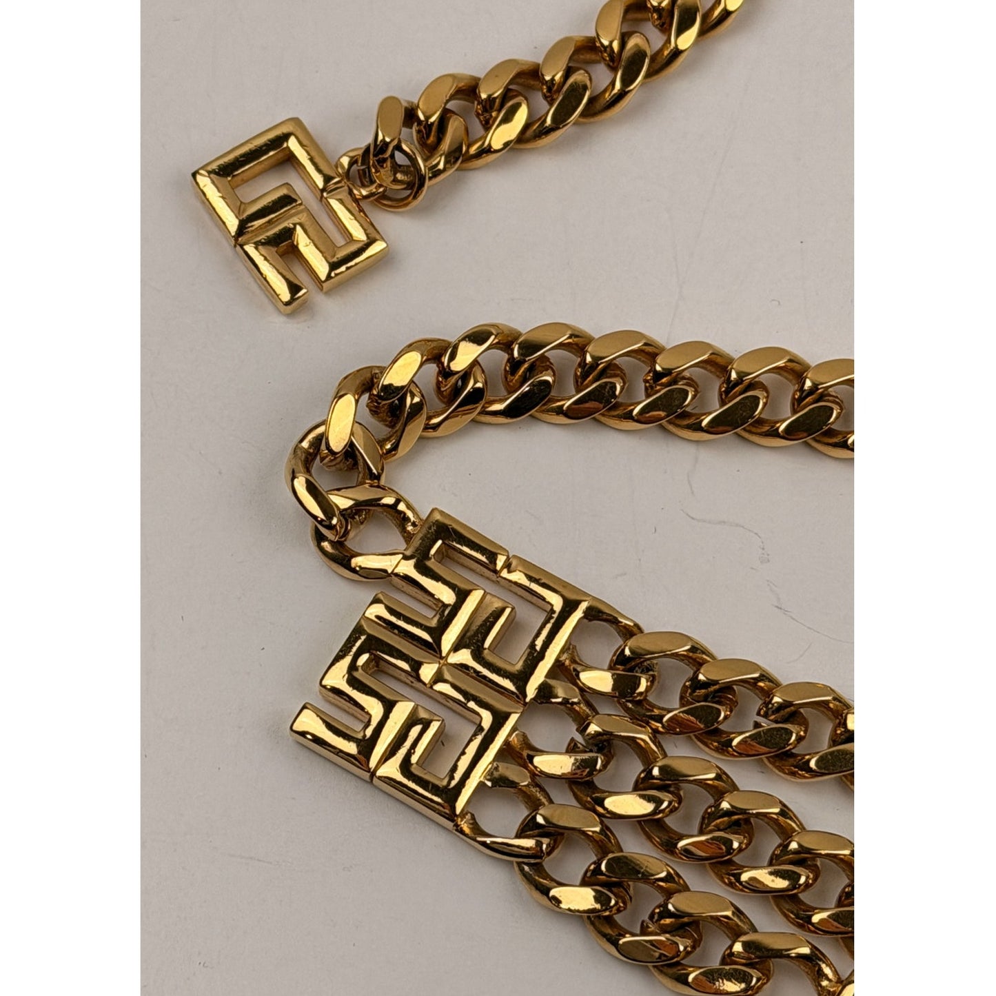 St. John Gold SJ Logo Layered Chain Belt Vintage