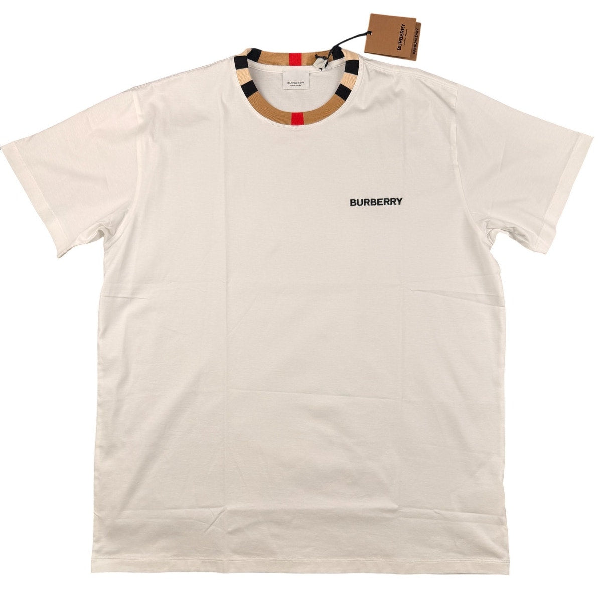 Burberry Men's 'Jayson' Icon Stripe Trim Cotton T-Shirt NWT Sz M