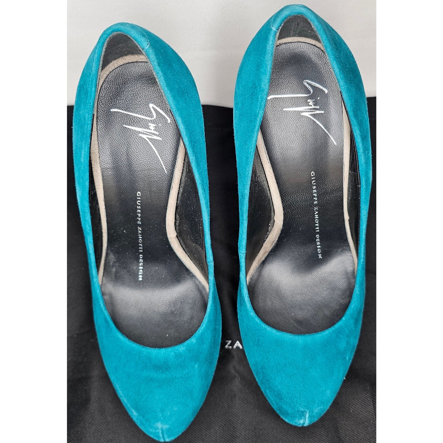 Giuseppe Zanotti Tricolor Suede Nana Platform Pumps.