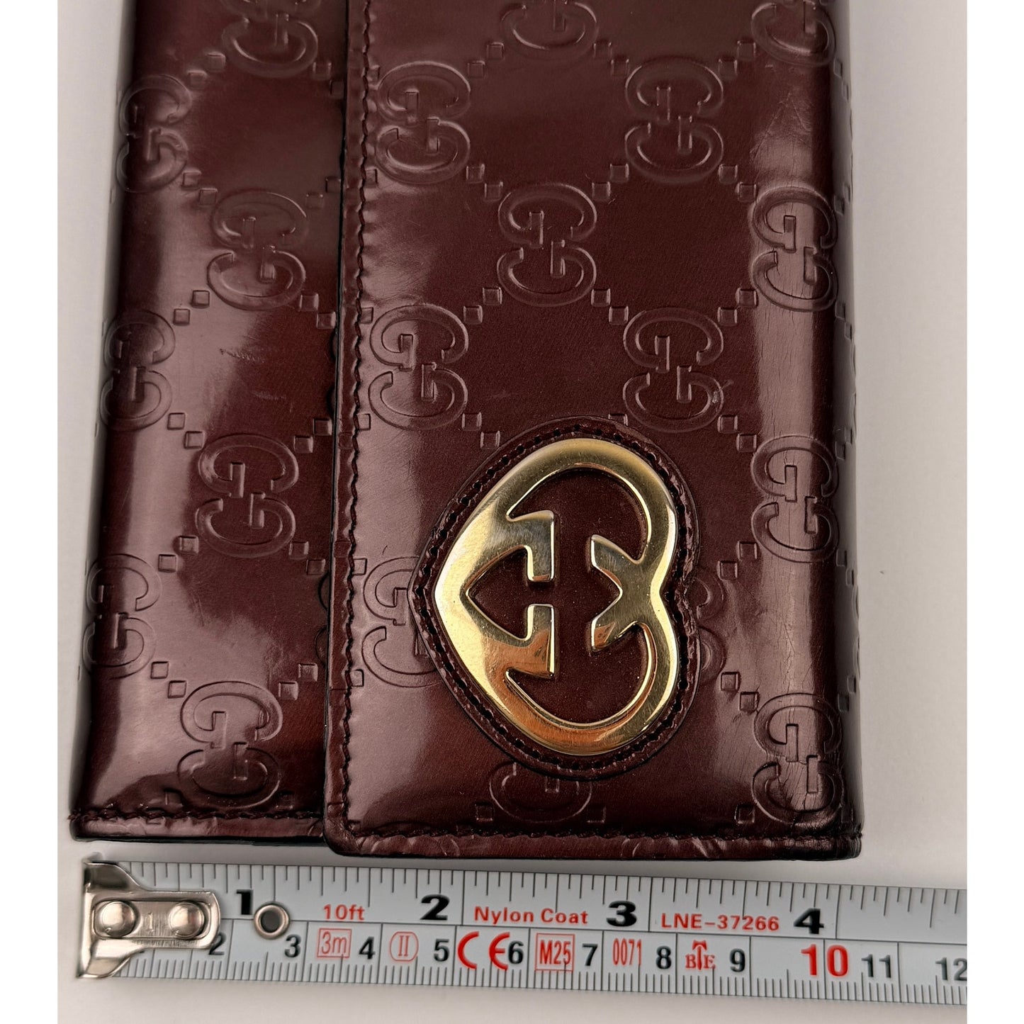 Gucci Guccissima Lovely Heart Continental Wallet Burgundy