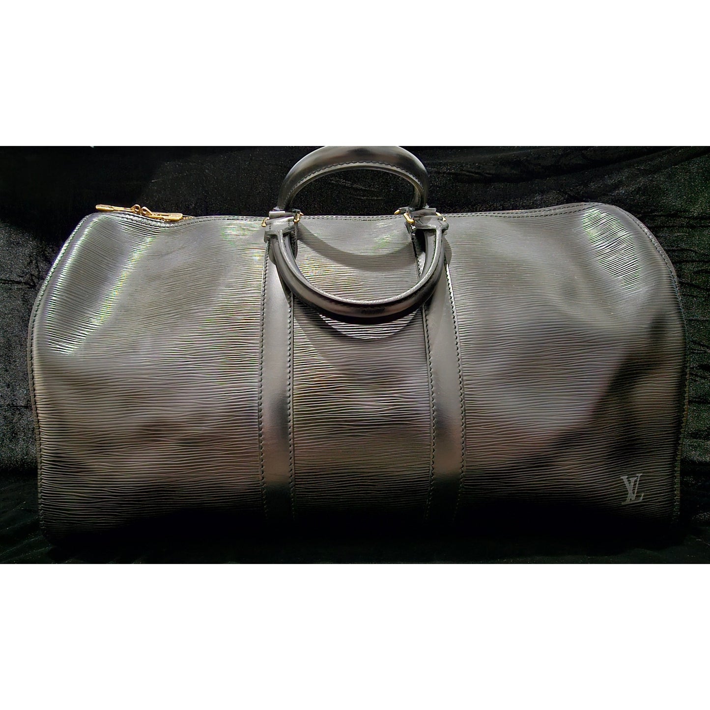 LOUIS VUITTON Epi Keepall 45 Boston Bag Black