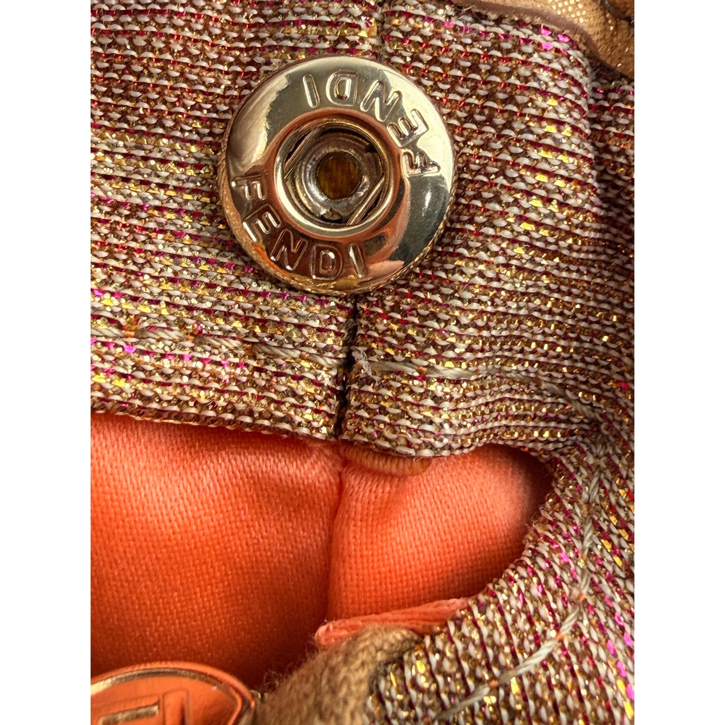 FENDI Metallic Lurex Zucca Roll Shopping Tote