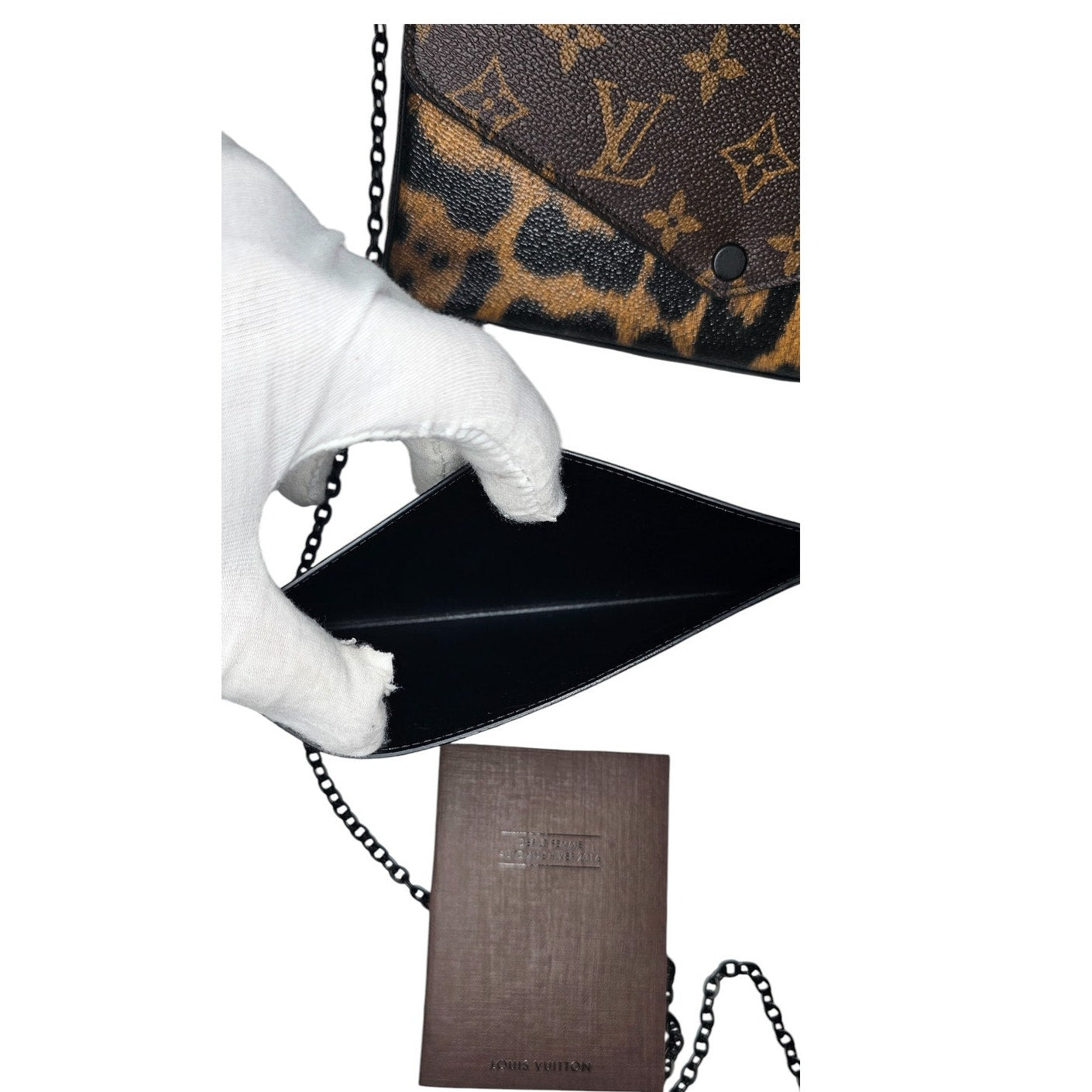 Louis Vuitton Felicie Pochette Monogram Canvas and Wild Animal Print