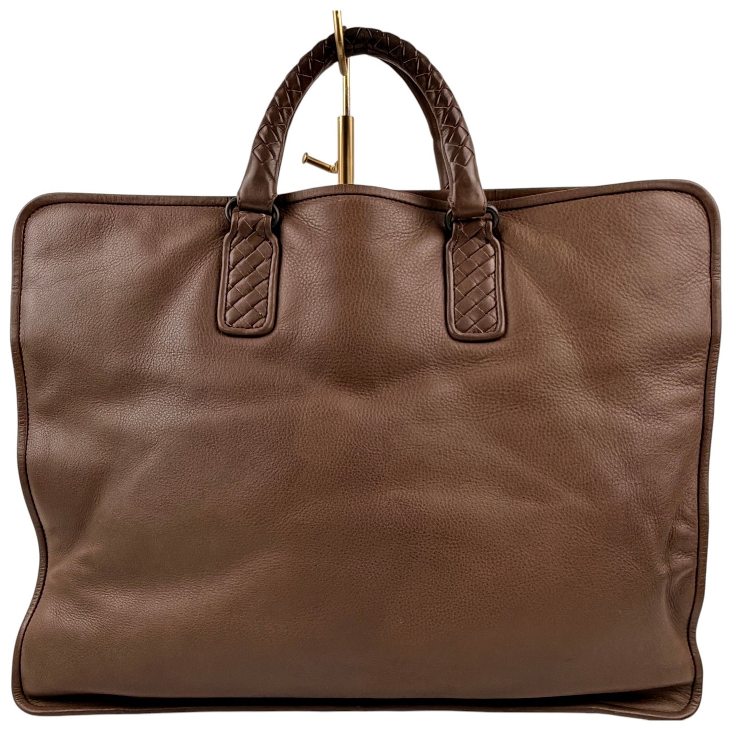 Bottega Veneta Intrecciato Leather Briefcase Bag Brown