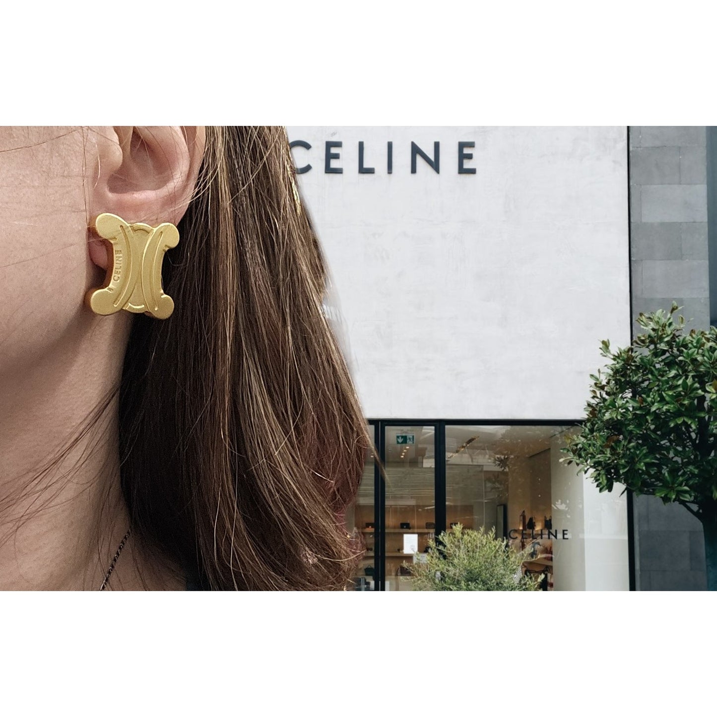 Vintage Celine Triomphe Clip-On Earrings
