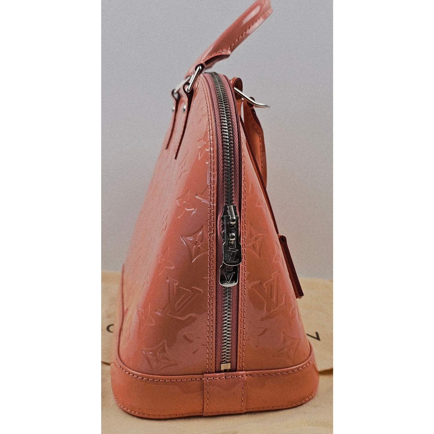 Louis Vuitton Rose Litchi Monogram Vernis Alma PM Bag
