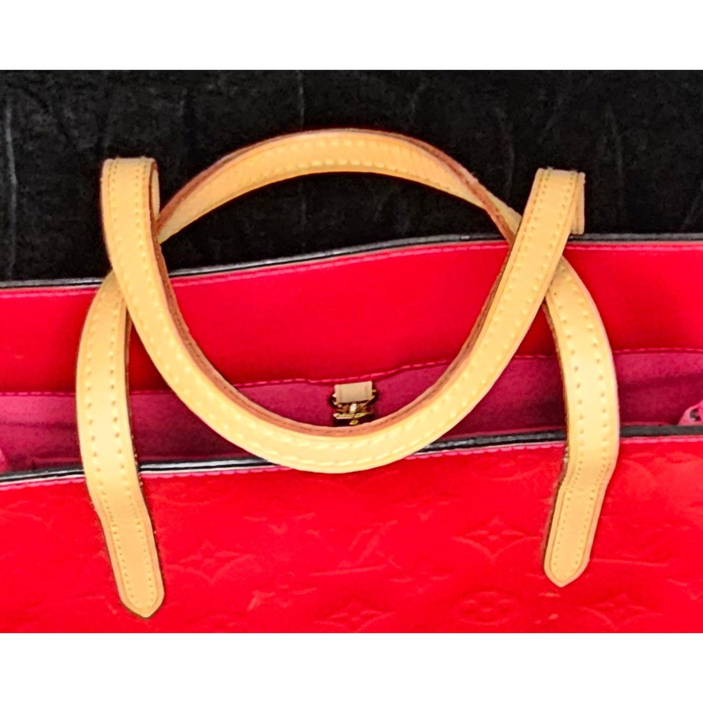 Louis Vuitton Red Monogram Vernis Reade MM Tote