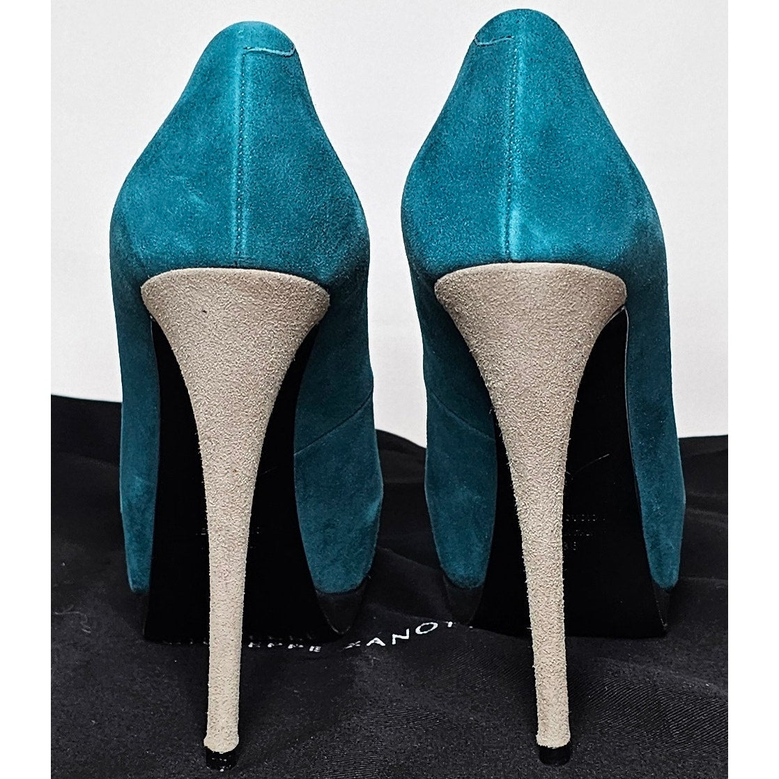 Giuseppe Zanotti Tricolor Suede Nana Platform Pumps.