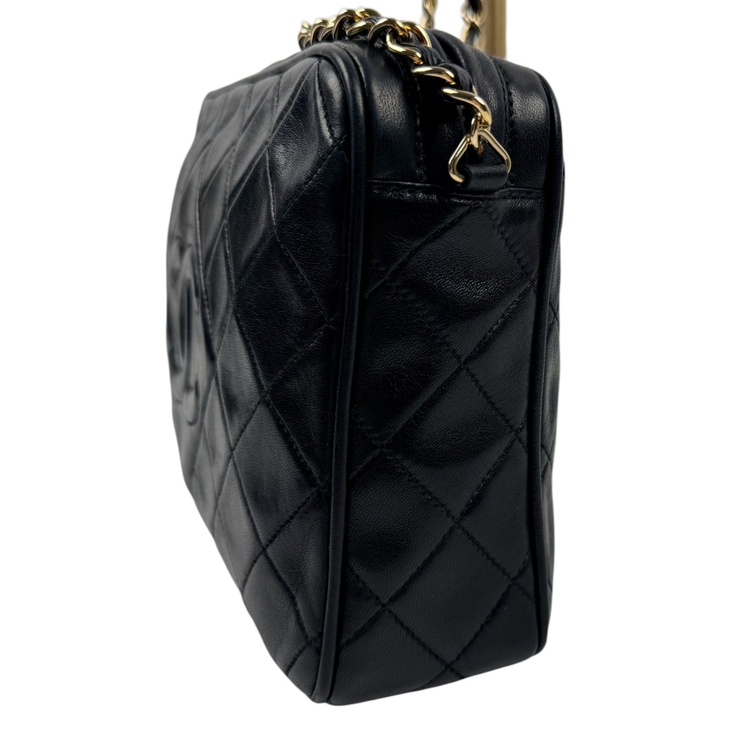 Chanel Black Quilted Leather Tassel Camera Bag