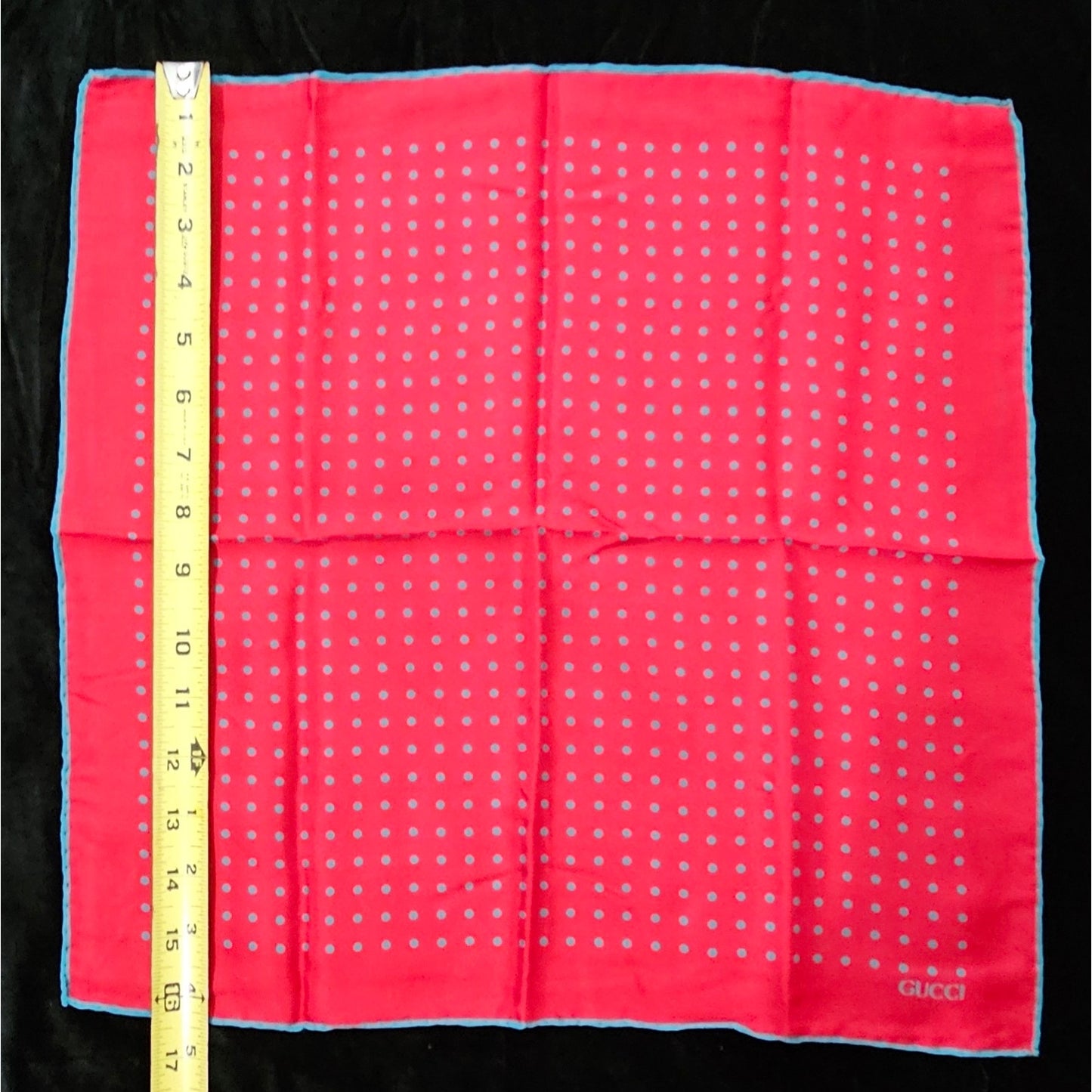 Gucci Silk Polka Dot Pocket Square /Handkerchief