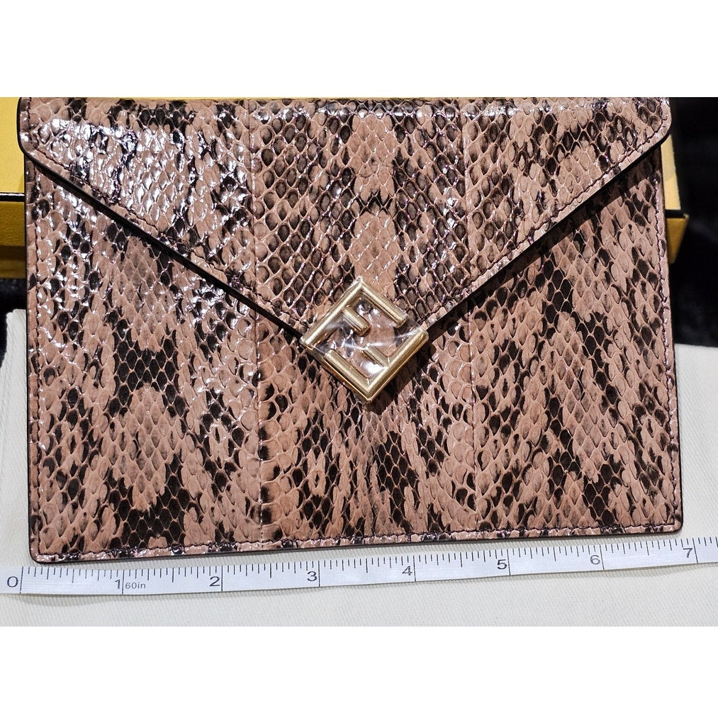Fendi FF Busta 2023 snakeskin/python clutch