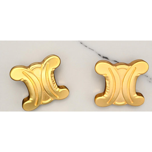 Vintage Celine Triomphe Clip-On Earrings