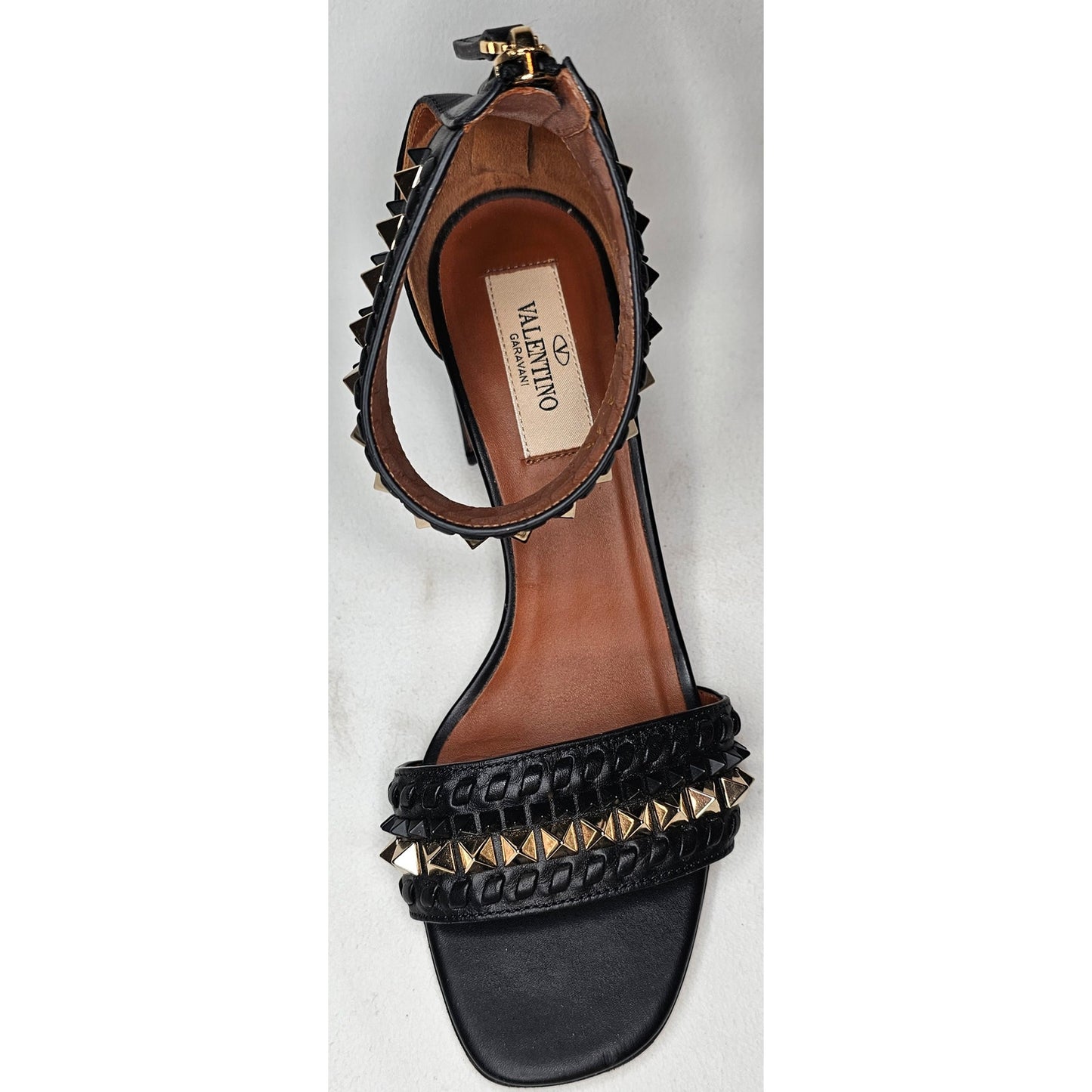 Valentino Garavani Rockstud black leather sandals