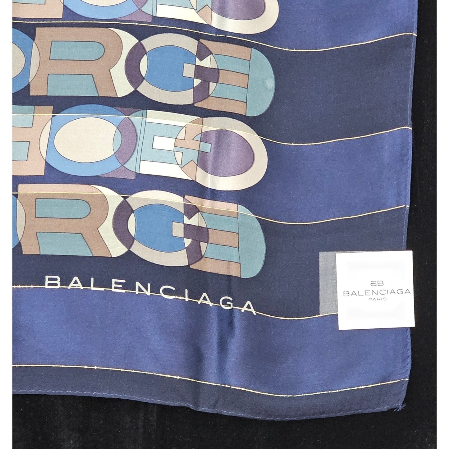 NWT Vintage Balenciaga Geomatric Abstract Baroque Theme Silk Scarf