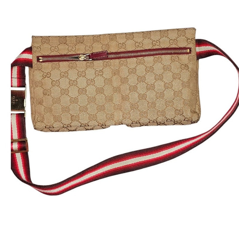 Gucci Pre-Owned GG Canvas & Leather Double Pocket Belt Bag