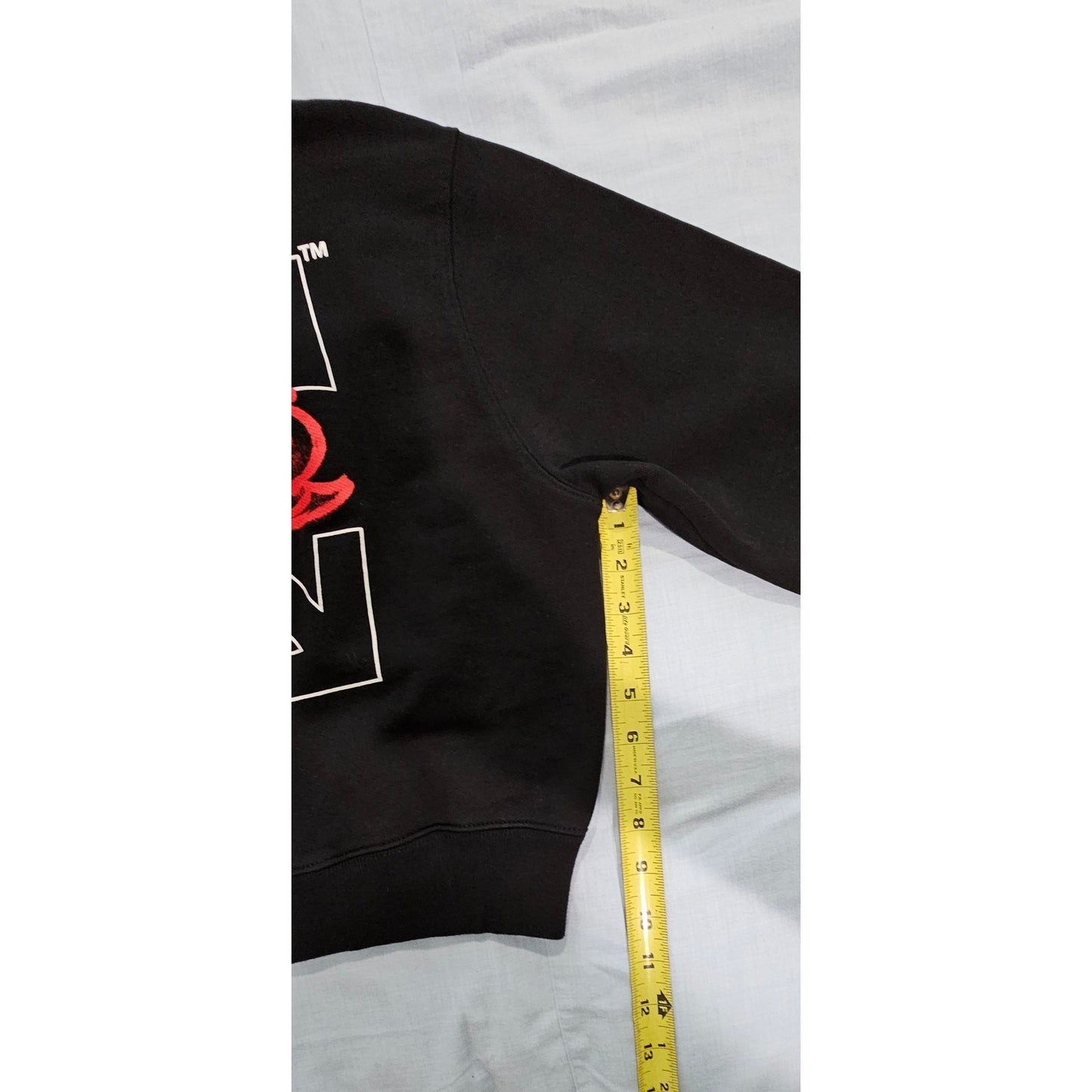 Off White Black Hoodie with Red Floral Design NWT S