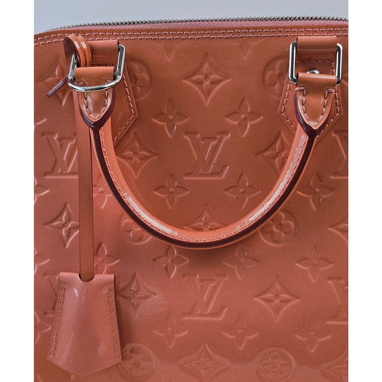 Louis Vuitton Rose Litchi Monogram Vernis Alma PM Bag
