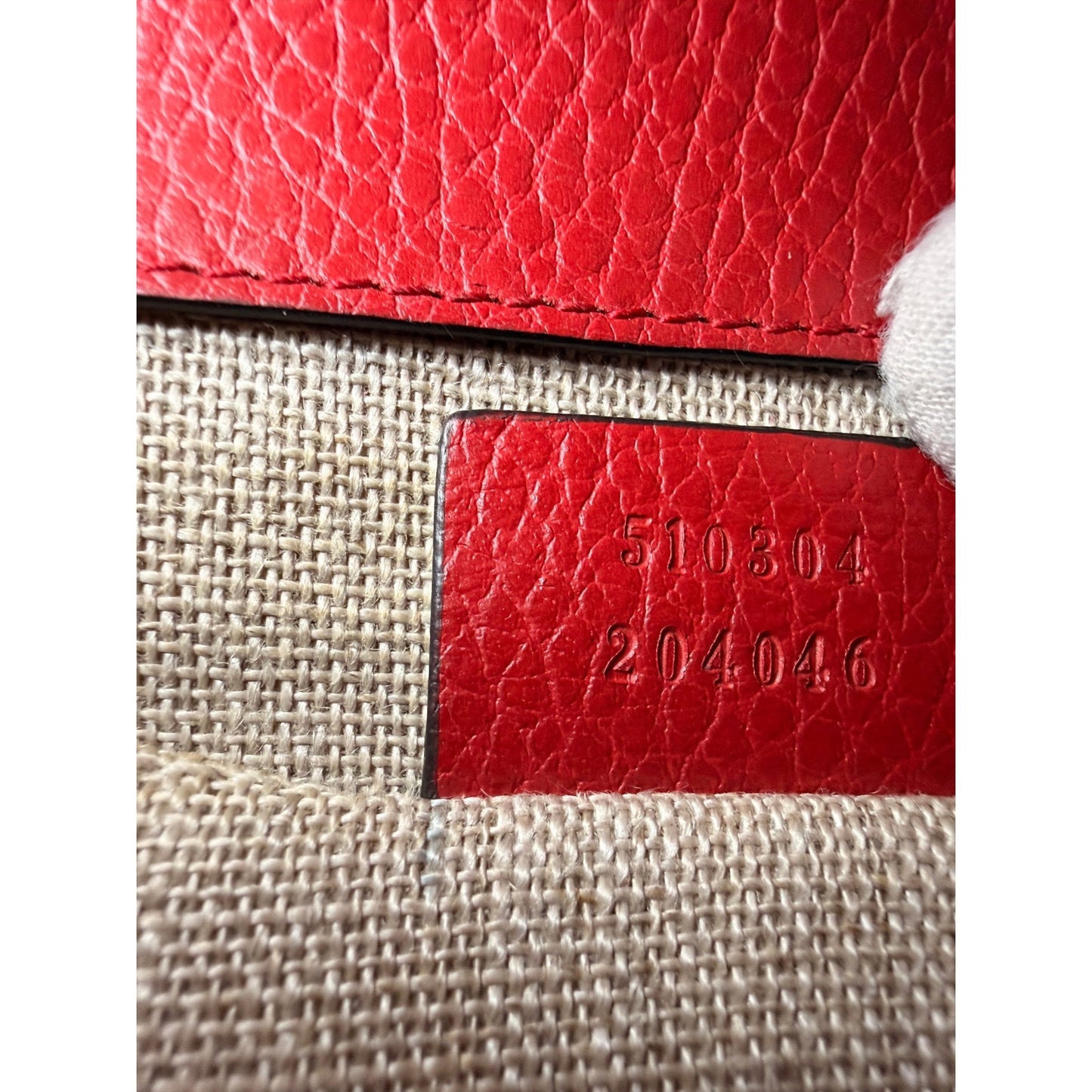 Gucci Interlocking G Leather Shoulder Bag Red