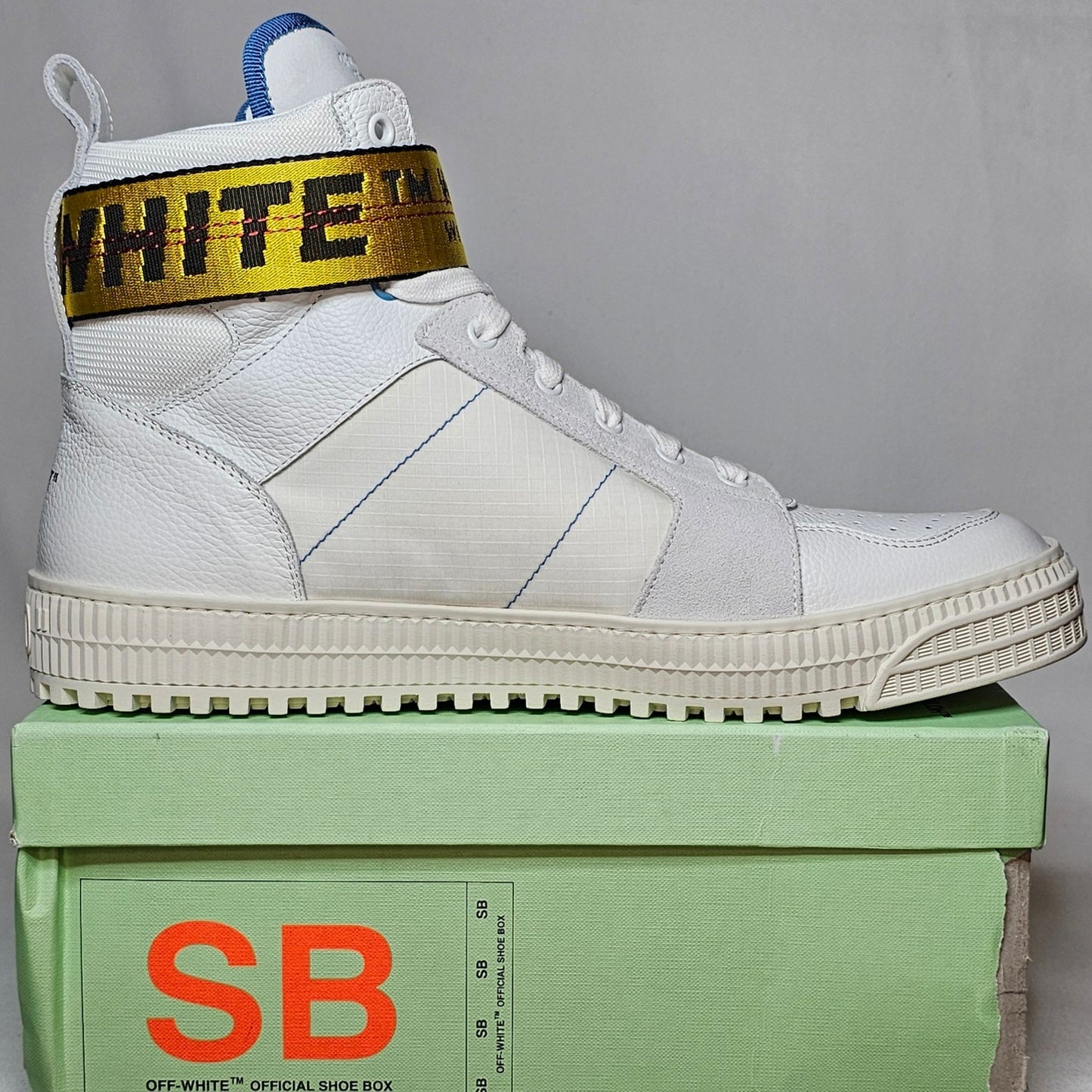 Off-White White c/o VIRGIL ABLOH Canvas and Leather Industrial High Top