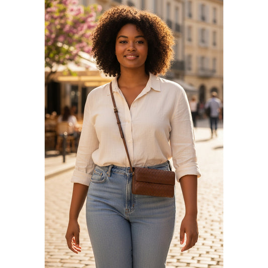 Bottega Veneta Intrecciato woven tan leather continental flap wallet