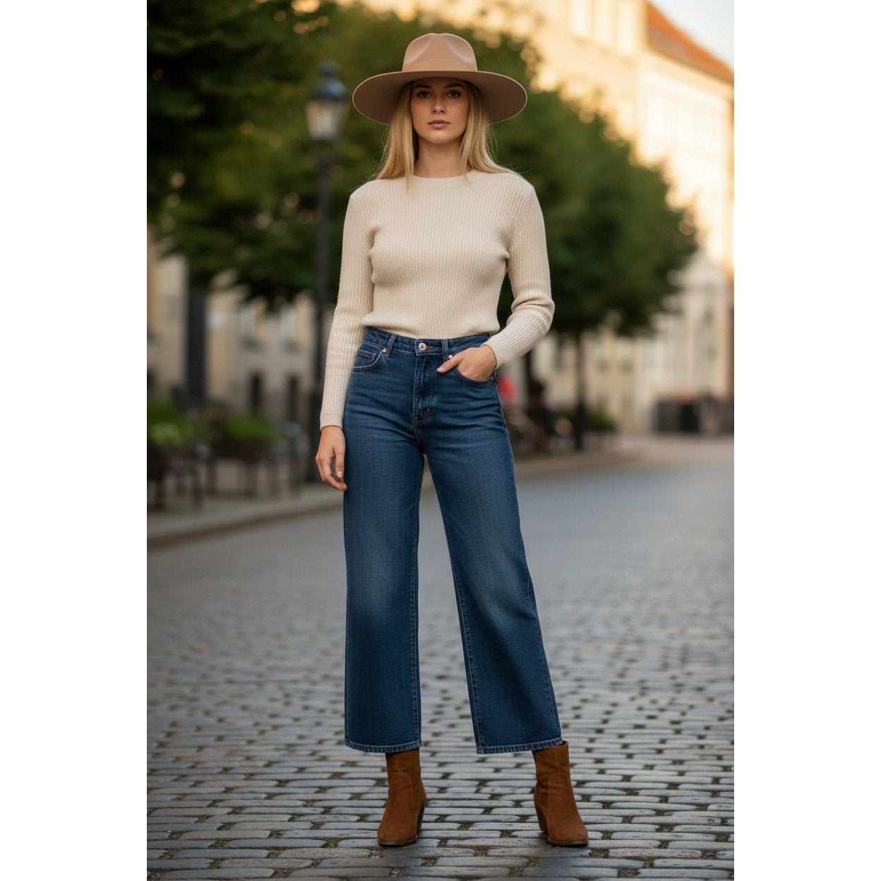 Lack of Color The Mirage Fedora Hat in a tan color with a tonal suede band
