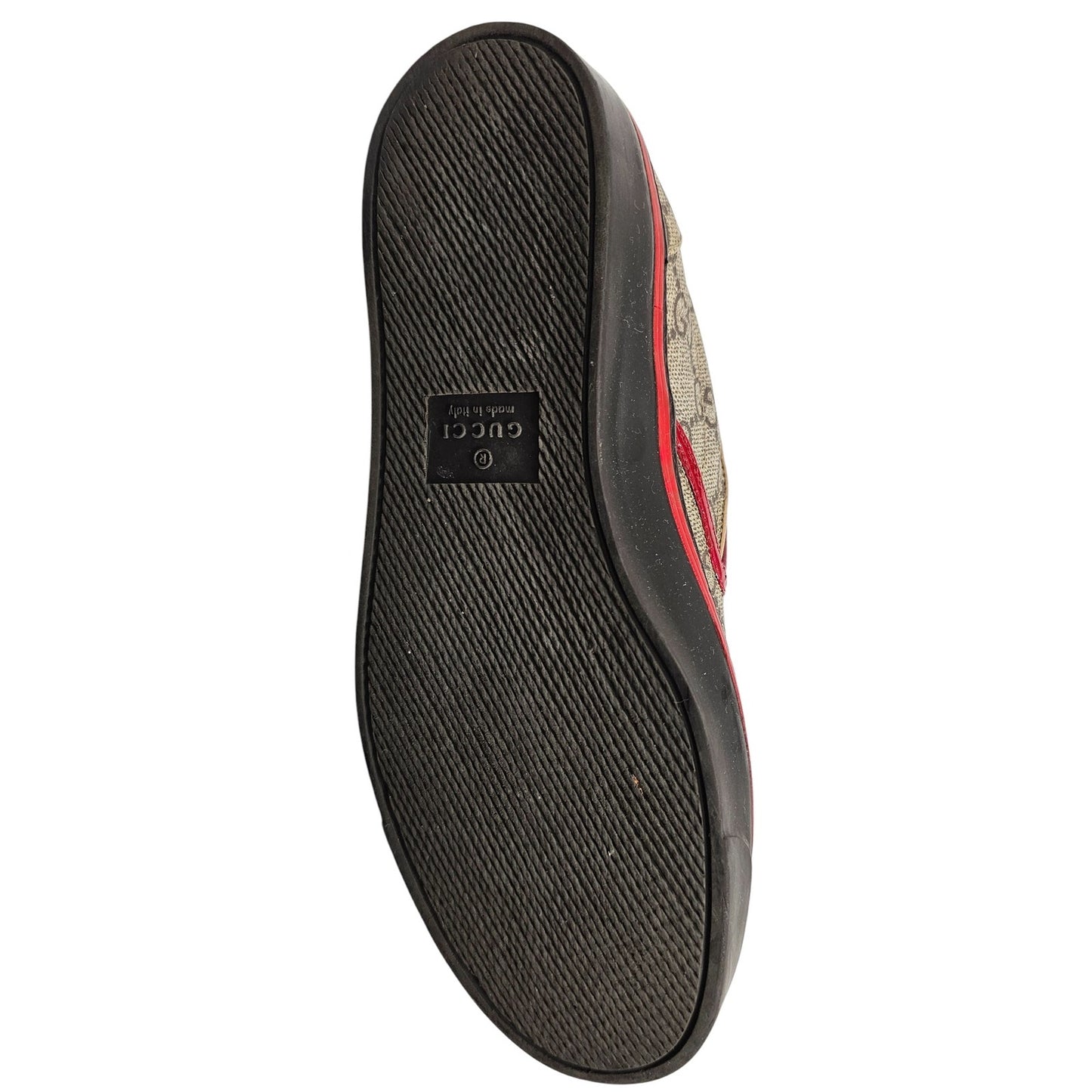 Gucci GG Supreme coated canvas slip-on loafers with heart and rose appliqués Sz 36C