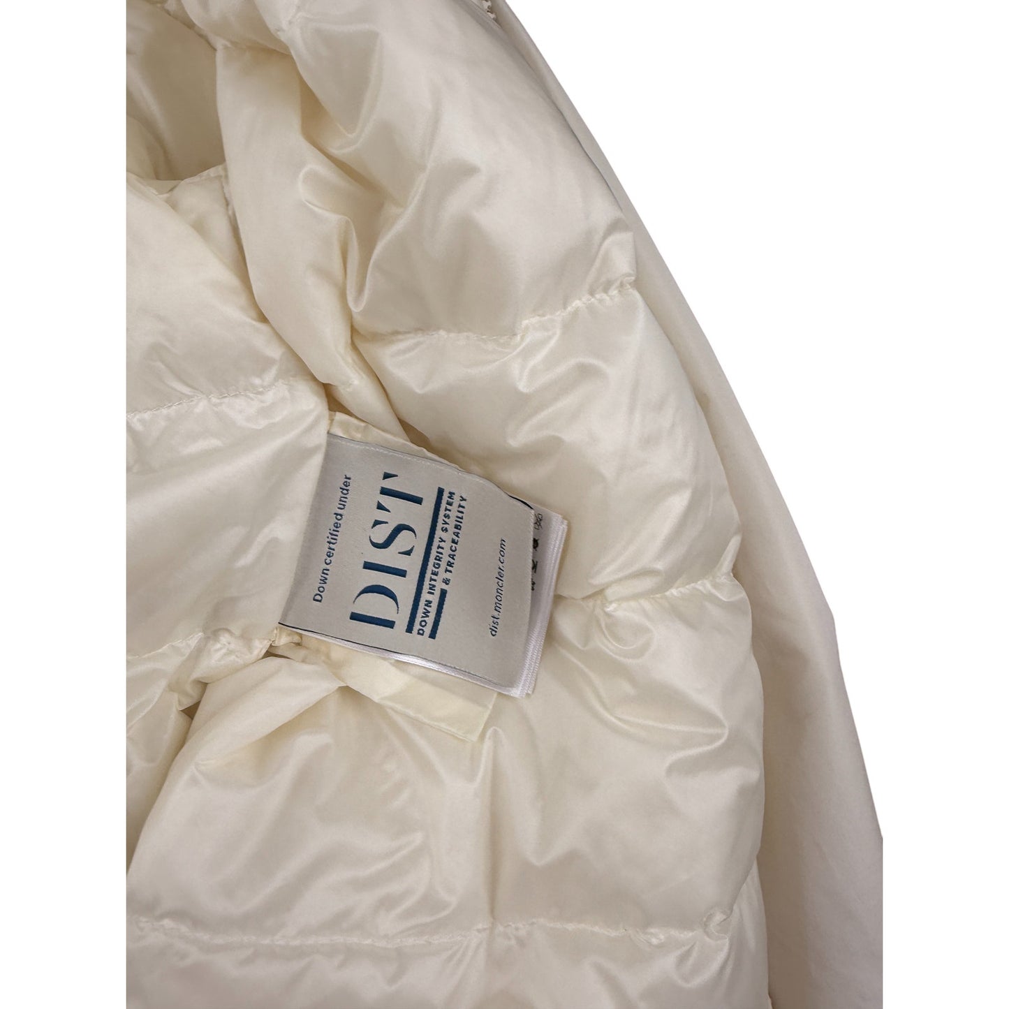 Moncler Argent Floral Rhinestone Polyester Down Jacket, Ivory S/M