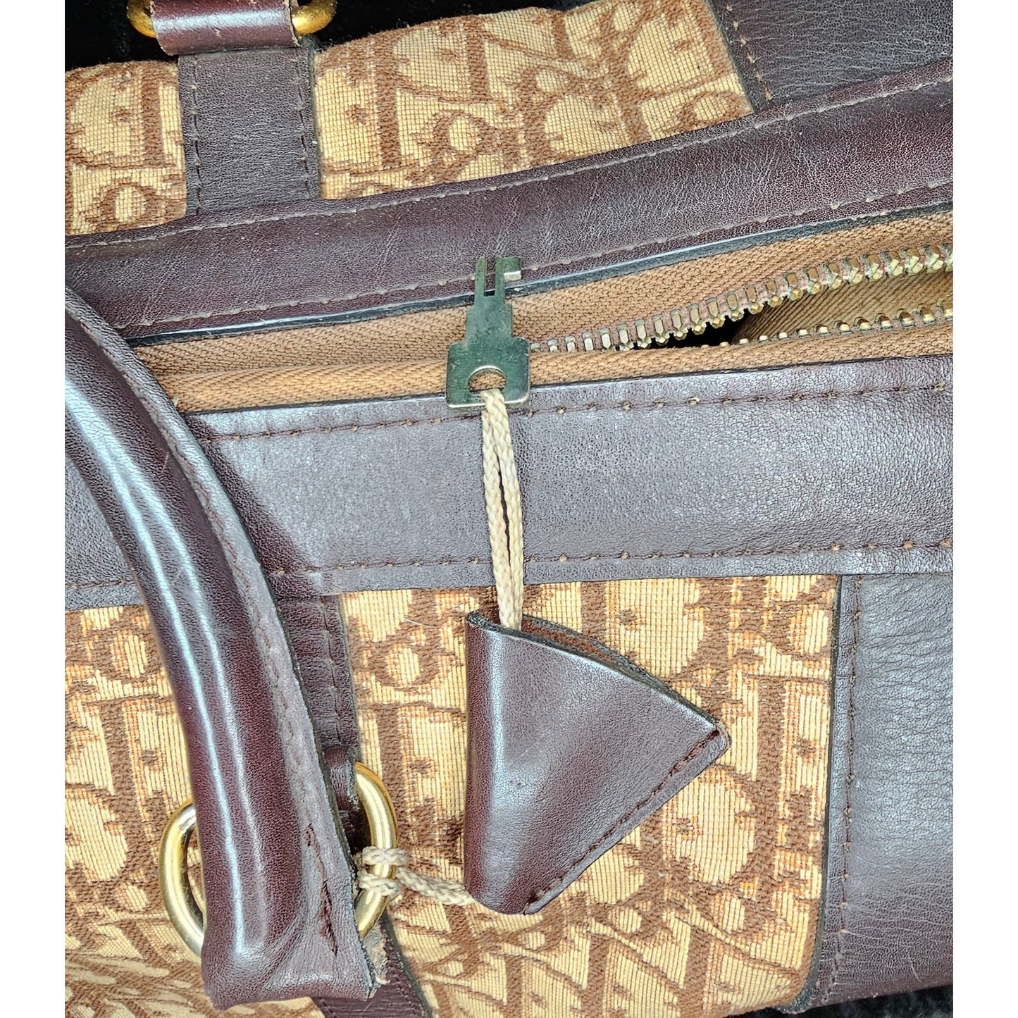 CHRISTIAN DIOR 1960s RARE Early Oblique Monogram Box Travel Bag