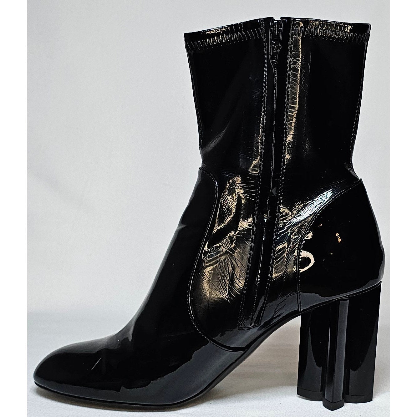 Louis Vuitton Silhouette Ankle Boot in Black Patent Leather
