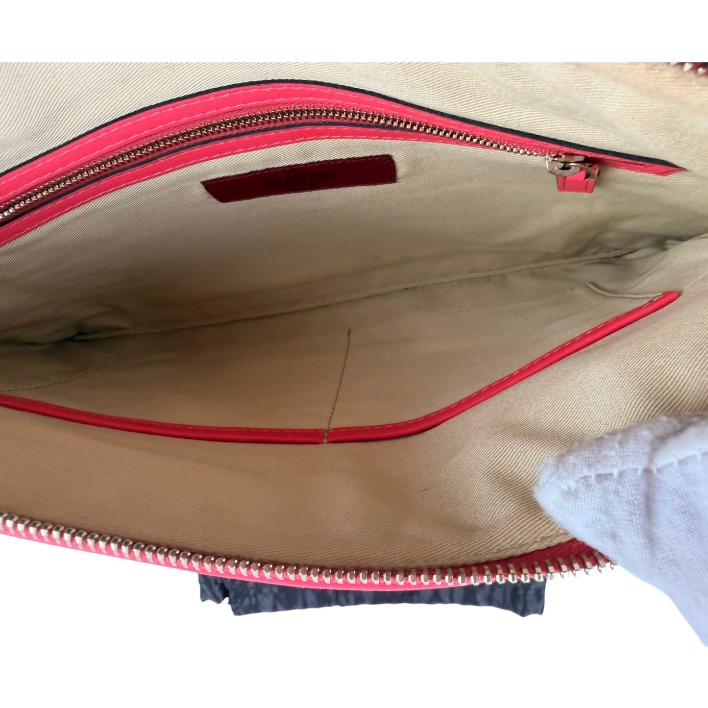 Valentino Nappa Leather Rockstud Large Clutch Bag
