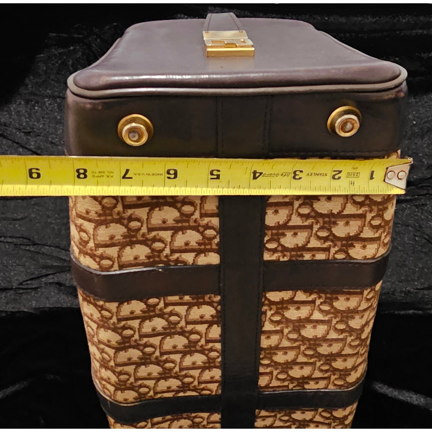 CHRISTIAN DIOR 1960s RARE Early Oblique Monogram Box Travel Bag